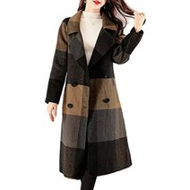 비에누완 셀렉트 체크 무늬 롱 벨트 첨부 a라인 가을 겨울 패션 코트