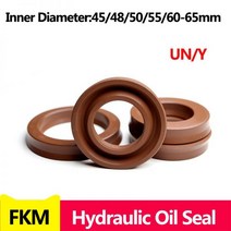 FKM UN Y형 방사형 샤프트 씰 (IDxODxTHK) ID 45-65mm 불소 고무 피스톤 로드 싱글 립 U자형 컵, 56x66x12(1pcs), 1개