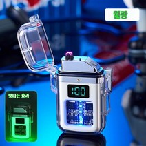 PEARL PANDA투명 케이스 방수 방풍 디지털 USB 전자라이터, 월광