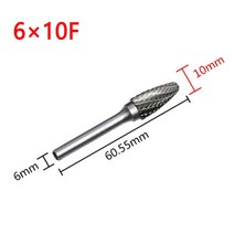 6x10mm Tungsten Carbide Burrs Rotary Drill Grinder Carving Bit 더블 Grain Grinding Mold Milling Cutter, [01] 6 10A