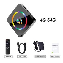 스마트 고속 셋톱 박스 안드로이드 와이파이 음성, 7.미국 플러그 - 4G 64G