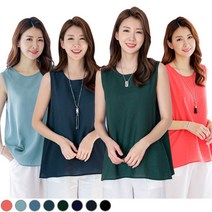 우일인견 여성용 인견 솔리드 민소매 블라우스