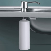 매립 세제디스펜서 욕실 물비누 주방세제통 용기, 크롬
