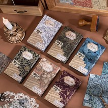 빈티지 플라워 패턴 다꾸 배경지 페이퍼 메모지 6종, A (ME-2060)