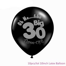 블랙 골드 30 40 50 60 년 생일 라텍스 풍선 성인 남성 여성 생일 축하 파티 장식 결혼식 30 주년 기념 용품, Black 30 2