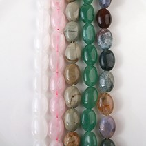 [5544-02]원석 볼륨오벌 10x14mm 천연석 반줄(약14개)