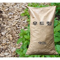 [풀물정원] 친환경 생나무 우드칩 (90리터) - 정원 마당 멀칭재