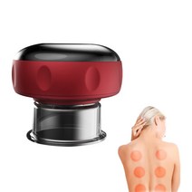 전기 부항 요법 구아샤 마사지기 12 속도 자궁 경부 미니 안티 셀룰 라이트 자석 진동 근육 바디 어깨 목 장치 전자기파 USB 마사지, 빨간색
