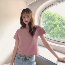 박시반팔티 봄계절 인싸템 t셔츠 여성 유행 와이드 루즈핏 숏 풀오버 후드 이너 상의 2154869130
