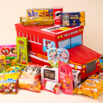 스낵24 어린이 장난감 수납 과자선물박스, 스쿨버스(과자 25종)