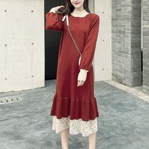 투톤 레이스프릴 원피스 20대 여친룩 데일리 청순코디 가을슬림원피스 여성의류쇼핑몰 데이트원피스