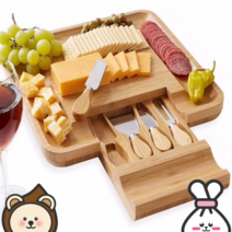 치즈보드 커트러리 세트 감성 홈카페 인테리어소품 브런치 하몽 홈파티 천연 대나무 우드트레이