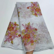 인도원단 아프리카 레이스 원단 웨딩 YYZ892 최신 화이트 인도 사리 튤 스팽글, 06 6_01 5 야드_01 5 码