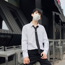 가바바 남성 긴팔 셔츠 나비가 그림 넥타이 포인트 긴팔 셔츠 G38682