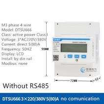 디지털 전력계 CHINT 다기능 전력계 프로그래밍 가능 V A W KWH VAR RS485 에너지 미터 1 / 3 상 220V 380, 05 3P-80A no RS485