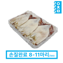 먹기편한 선동 냉동 할복오징어 5kg(8-11마리) 오징어볶음 박스 도매 식당용 업소용, 8-11미