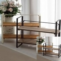 빈티지 컬렉션 2단 선반 식탁위선반 미니선반장, 화이트