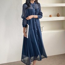 하늘하늘여신강림 루즈핏티어주름 쉬폰롱원피스