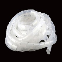 1 롤 와이어 권선 닦아 나선형 랩 슬리브 튜브 화이트/블랙 PE 4mm-30mm 난연성 케이블 보호 상처 호스, 02 White _ 05 18mm 4Meters