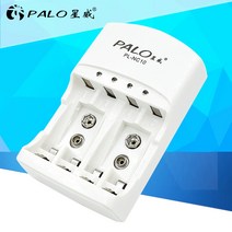 PALO 4 슬롯 AA/AAA 용 배터리 충전기 9v (6F22) Ni-MH/Ni-Cd 충전지 EU US 플러그 휴대용, 02 US PLUG