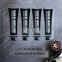 자동차 스티커 앰블러 4x 자동차 링 휠 림 장식 비닐 스티커 시리즈 액세서리 데칼 폭스 바겐 레이싱 TE37, 01 Black