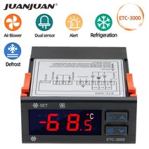 업소용 산업용 냉장고ETC-3000 디지털 온도 컨트롤러 냉각 해동 및 팬 제어 모드 조절기 NTC 듀얼 센서 30%, 01 1pc