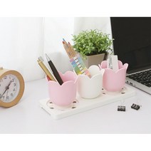 초등생 필기도구보관 소품정리 책상정리 3구 연필꽃이 행정실 공구함 약통 고시원 학교 학원, 블루