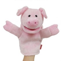 역할극 동물 손 인형 구연 동화 인형극 말하는 돼지 어린이집 역할 봉제 완구 교구 소품 어린이 유아 놀이 헝겊 유치원