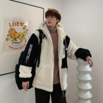 남성 뽀글이 양털후드 집업 빅사이즈후리스