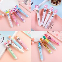 다양한 컬러 귀여운 인형 캐릭터 10색 볼펜, 돼지