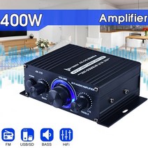 미니 앰프AK-170 HiFi 스테레오 오디오 전력 증폭기 200W + 듀얼 채널 전원 앰프 RCA 입력 블루 LED 빛, 한개옵션0