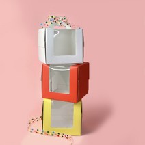 높은 미니 케이크 상자 받침포함 5입, 레드 5입, 5개