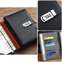 플래너 크래프트 다이어리 잠금버튼 프라이버시 수첩 비밀노트, 블랙