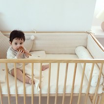 100수 누빔 인견 신생아 아기 침대 패드 KC인증, 이케아 쁘띠라뺑에코베어 보니유아(120x65), 100수 면누빔 아이보리패드, 1개