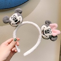 머리띠 머리띠 인기있는귀여운 미키마우스 여성세수 마스크팩 미끄럼방지 심플 스위트 머리묶기 헤어장식, T05-5 머리띠 화이트색