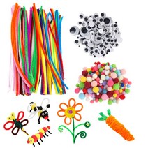 500pcs DIY 활동 파이프 클리너 장식 장식 학교 프로젝트 제조 학교 프로젝트 googly Eyes 어린이 예술 pompoms 크래프트 용품
