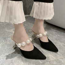 마켓A 여성용 빅진주 스틸레토 힐 8cm