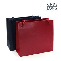 반지 보석 케이스 빨간 특별한 종이 봉지 능직물 끈달린 가방 주문 로고 포장 부대, [02] 사선 체크 레드 토트백
