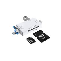 크레앙 5in1 USB 타입 C OTG 카드 리더기, CREOTG5IN1-SG, 스페이스 그레이