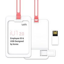 레빗 IU1 사원증 USB2.0 메모리 카드홀더 핑크, 64GB
