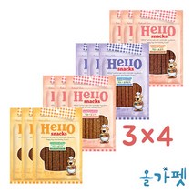 네츄럴코어 헬로스낵 허브4종 강아지간식   치즈춥스, 12팩, 4종 혼합