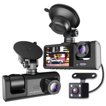 풀 HD 1080P 3 카메라 대시 캠 2 인치 화면 블랙박스 드라이버 비디오 레코더 자동차 DVR 후면 액세서리, Three lens+32G