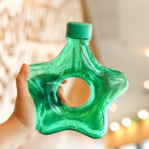 별모양 스타 플라스틱 대용량 휴대용 물병 특이한 물통, 그린700ml