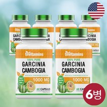 가르시니아 캄보지아 다이어트 보조제 1000mg 6병, 60캡슐