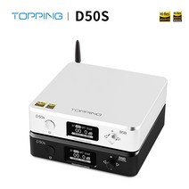 TOPPING D50S Hifi USB DAC ES9038Q2M XMOS XU208 Bluetooth Decoder Amp DSD Optical Caoxial input 32Bit, Silver