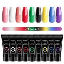 Phoenixy 16pc 반사 글리터 익스텐션 네일 젤 15ml 젤 폴리시 매니큐어 빌딩 용 세미 퍼머넌트 네일 아트 끄기, 9PC Set 01_CHINA