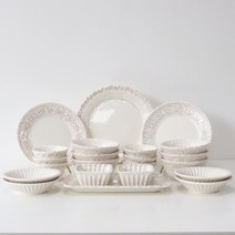 포르투갈 메세라미카 6인 그릇세트 홈세트 22p 8color, 핑크&블루