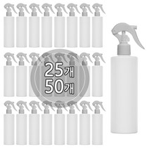 [50개묶음판매] 미니건스프레이용기(L형) 100ml 120ml 150ml 200ml 250ml 300ml 500ml, 250ml 각백색용기, 검정캡, 50개