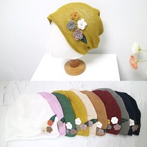 원더풀데이즈 린넨꽃밭두건 10COLOR 봄 여름 항암모자 얇은 암환자 비니 중년여성 식당 조리 린넨