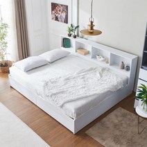 [스스디] 비비드 USB 책장형 수납침대 퀸(Q) 프레임, 색상 선택:그레이